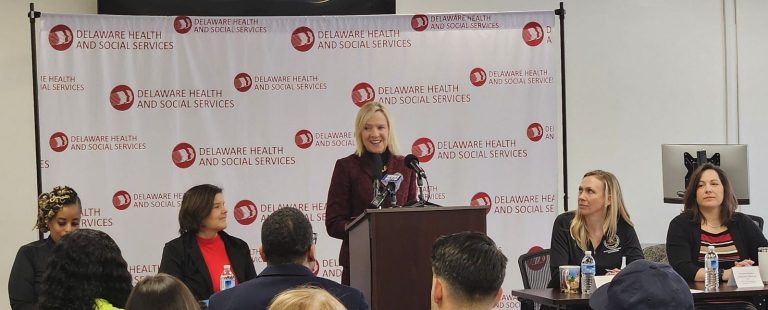 Lt. Governor Bethany Hall-Long speaking at the event.