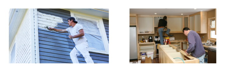 Homes being renovated with cosmetic repairs.
