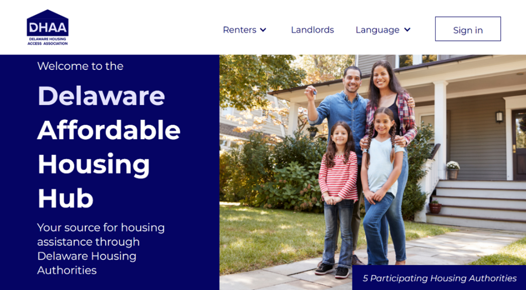 A screenshot of the new Delaware waitlist website.