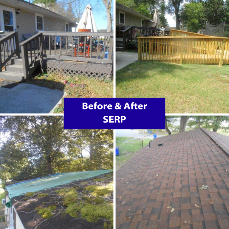 A collage showing house repairs from the Statewide Emergency Repair Program.