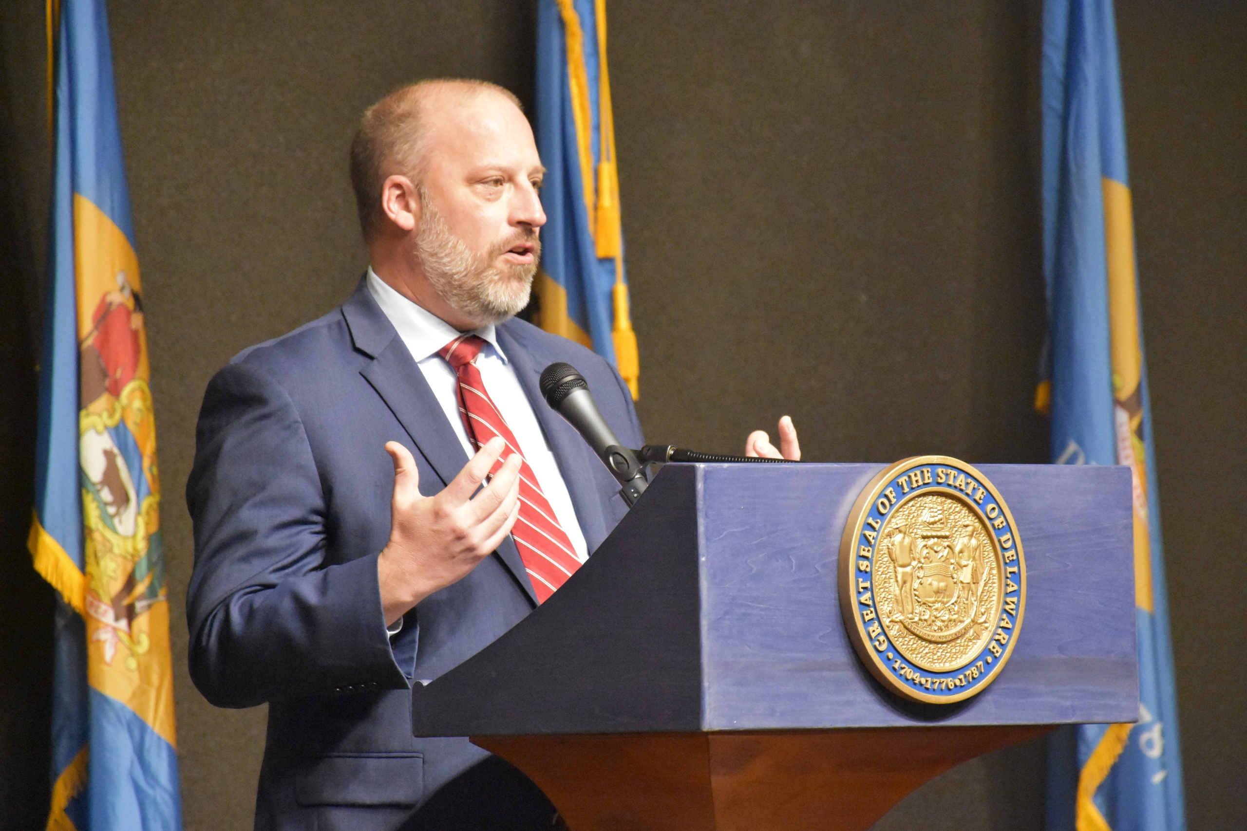 DSHA Director Heckles speaking